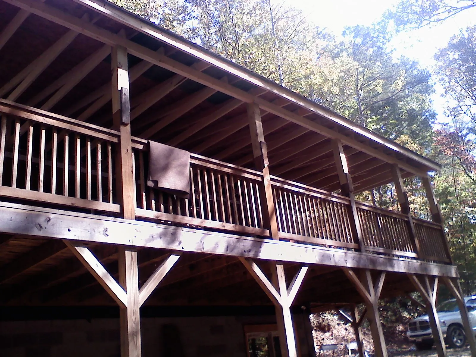 Timber framing under a new elevated porch and deck — Roof Leak Repair in Valley Lee by Roofing Brothers